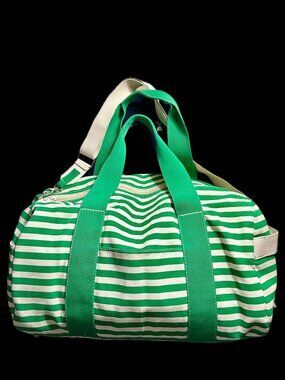 NWOT LandsEnd Striped Weekender Duffle Bag Luggage Sleeve Satchel SportSac Tote